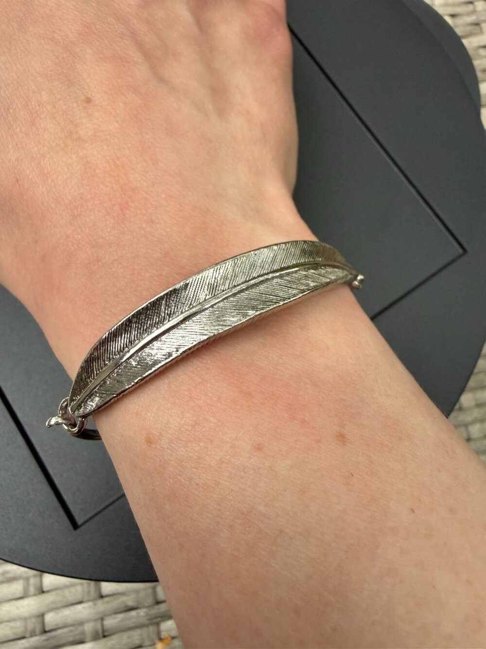 Lia Sophia Silver Tone Feather Bracelet